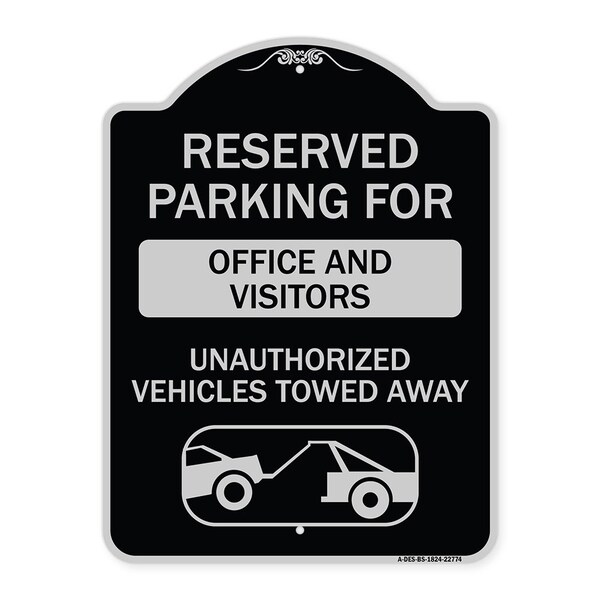 Unauthorized Vehicles Towed Away Heavy-Gauge Aluminum Architectural Sign, 24" x 18", BS-1824-22774